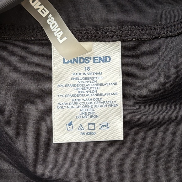 Lands' End Mock Neck High Waist Wireless Black Tankini & Bottom Swimsuit Set 18 - Picture 9 of 10